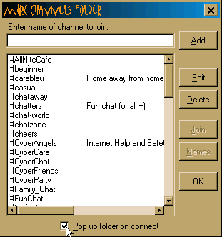 mIRC Channels Folder fjernes